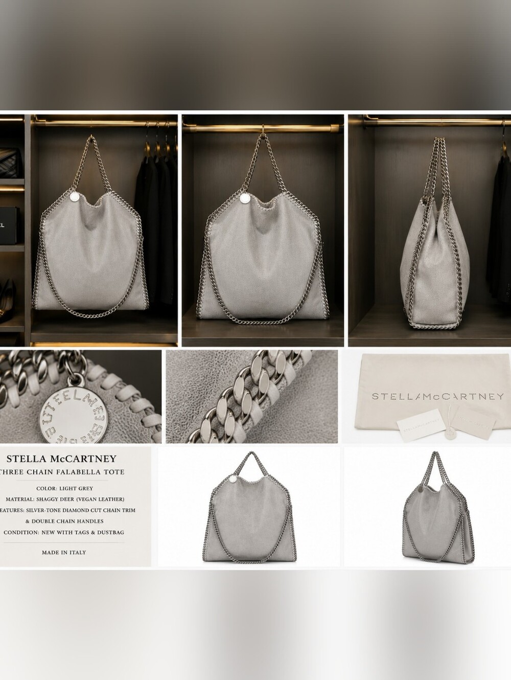 Stella McCartney Silver-Grey Falabella Chain Tote